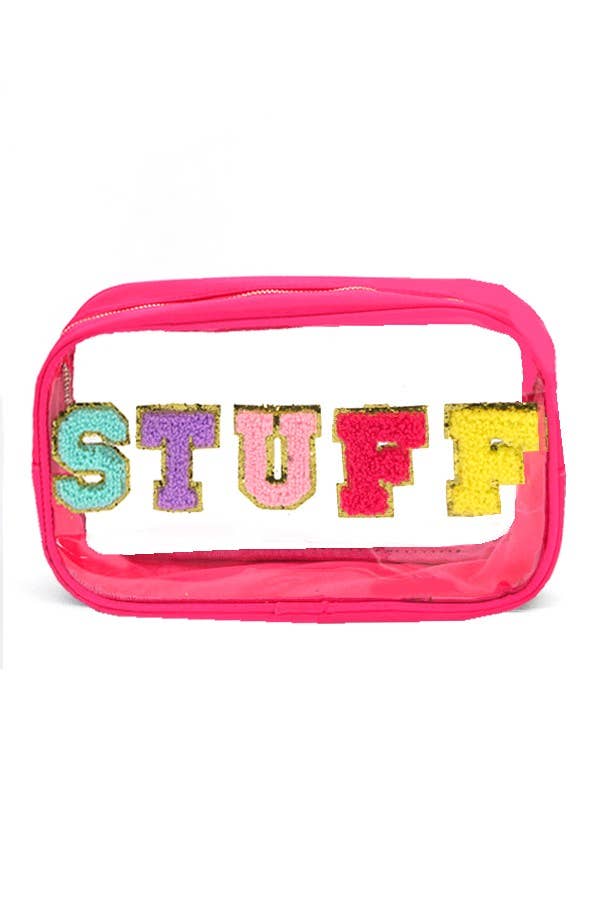LARGE CLEAR STUFF TRAVEL COSMETIC MAKEUP POUCH
